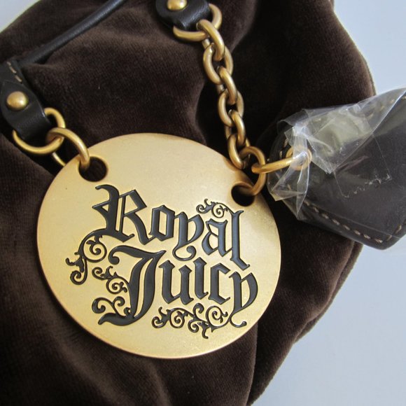 Juicy Couture Crown Brown Velvet Shoulder Hobo Bag - Picture 4 of 12